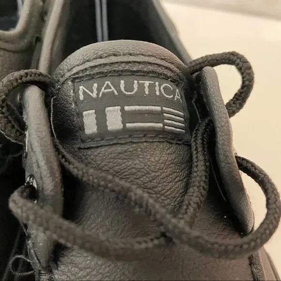 BOYS NAUTICA BLACK BOAT OXFORD SHOES - Picture 5 of 8